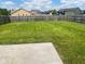 Large, grassy backyard enclosed by a wood fence, offering privacy and space for outdoor activities at 8054 Painted Pony Dr, Indianapolis, IN 46217
