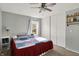 This bedroom includes closet space and accent shelving at 8103 Laughlin Dr, Indianapolis, IN 46219
