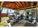 The backyard pergola is ready for entertaining at 8103 Laughlin Dr, Indianapolis, IN 46219