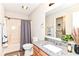 Bathroom featuring a granite countertop, and a shower with a shower curtain at 8108 Amarillo Dr, Indianapolis, IN 46237