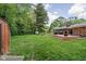 Expansive backyard with a shed, fire pit, and deck for entertaining at 818 Merry Ln, Greenwood, IN 46142