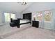 Spacious primary bedroom features a vaulted ceiling, plush carpet, and ample natural light at 8627 Lansdowne Dr, Fishers, IN 46038