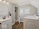 Bathroom featuring a vanity and a washer and dryer for added convenience and functionality at 921 S State Ave, Indianapolis, IN 46203