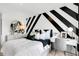Modern bedroom with bold accent wall, designer furnishings, and cozy atmosphere at 1067 Marston Ln, Avon, IN 46123