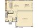Layout of the first floor showcasing the kitchen, dining room, great room, foyer, powder room, and garage at 11929 Vale St, Indianapolis, IN 46235
