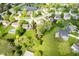 Aerial view of neighborhood with ponds, mature trees and lawns, swimming pool and playgrounds on an early spring day at 13131 Conner Knoll Pkwy, Fishers, IN 46038