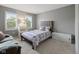 Cozy bedroom with two windows, a comfortable queen bed and stylish decor. Neutral colors create a relaxing atmosphere at 13248 Blacktern Way, Carmel, IN 46033