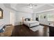 Large main bedroom featuring high ceilings, hardwood flooring and ample natural light at 13248 Blacktern Way, Carmel, IN 46033