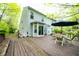 Spacious backyard with large wooden deck, patio furniture, and a serene setting at 1334 Legacy Ct, Indianapolis, IN 46234
