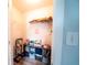 Closet has shelving, a storage unit with bins and baskets, providing ample storage space and organization at 1334 Legacy Ct, Indianapolis, IN 46234
