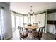 Cozy dining area with unique round table and stylish chairs, illuminated by a modern chandelier at 1334 Legacy Ct, Indianapolis, IN 46234