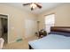 Single bedroom offers lots of natural light, carpeted floor, and a ceiling fan at 14018 Powder Dr, Carmel, IN 46033