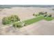 Wide aerial view highlighting acreage surrounding the home and an outbuilding at 1737 W 1000 N, Alexandria, IN 46001