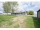 Side view of the exterior showcasing the home's gray siding and backyard at 1737 W 1000 N, Alexandria, IN 46001