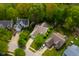 Overhead view of the neighborhood with well-maintained homes, mature trees, and beautiful landscaping at 19519 Creekview Dr, Noblesville, IN 46062
