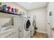 Functional laundry room with modern washer and dryer and convenient sink at 2884 Brook Vista Dr, Carmel, IN 46032