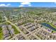 Expansive aerial view of a well-planned community with lush green spaces, serene ponds, and neatly arranged homes at 3546 Brampton Ln, Westfield, IN 46074