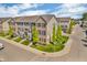 An aerial view showcasing the well-maintained townhomes with lush greenery in the neighborhood at 3546 Brampton Ln, Westfield, IN 46074
