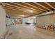 Unfinished basement featuring exposed wood ceiling, concrete walls and floor, and rough-in for future plumbing at 4078 Besbie Way, Bargersville, IN 46106