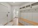 Mudroom with storage cubbies and drawers with access to kitchen at 4078 Besbie Way, Bargersville, IN 46106