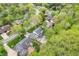 Aerial view of a neighborhood with mature trees, well-maintained homes, and manicured lawns on a bright day at 4232 Briarwood Dr, Indianapolis, IN 46250