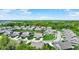 Beautiful aerial view of a neighborhood with mature trees, ponds, and well manicured lawns on a bright sunny day at 4965 Eldon Dr, Noblesville, IN 46062