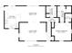 Floor plan for the main floor of the house, including kitchen, living room, and primary bedroom at 5015 E 70Th E St, Indianapolis, IN 46220
