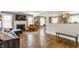 Bright living room with hardwood floors, fireplace, and stylish furniture at 5224 Boulevard Pl, Indianapolis, IN 46208
