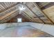 Unfinished attic space showing wooden beams and natural light at 5811 King Ave, Indianapolis, IN 46228