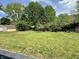 Spacious backyard featuring a grassy lawn and mature trees and foliage along the perimeter at 6335 Linden Dr, Indianapolis, IN 46227
