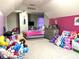 Spacious bedroom with colorful decor, grey walls, ceiling fan, carpet and good natural light at 941 W Barouche, Pendleton, IN 46064
