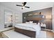 Well-decorated main bedroom featuring dark accent wall, modern furnishings and stylish mirror at 10444 Collingswood Ln, Fishers, IN 46037