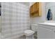 Bathroom with a toilet, shower and vanity at 10616 Bartley Dr, Indianapolis, IN 46236