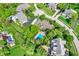 Expansive aerial view of luxury homes in a lush, green neighborhood with mature trees and well-manicured lawns at 13827 Driftwood Dr, Carmel, IN 46033