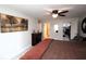 Comfortable bedroom with neutral walls, dark wood furniture, and easy access to the ensuite bathroom and walk-in closet at 15203 Shoreway Ct, Carmel, IN 46032