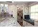 Lovely kitchen featuring a pantry, stainless steel appliances, white cabinets, and granite countertops at 15203 Shoreway Ct, Carmel, IN 46032