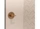 Shower detail featuring bronze shower control and accent wall with geometric tile design at 1525 Marlowe Ave, Indianapolis, IN 46201