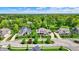 Aerial neighborhood view showcasing well-maintained homes with lush lawns and mature trees at 16731 George Gang Blvd, Westfield, IN 46062