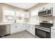 Updated kitchen featuring stainless steel appliances, white cabinets, and a stylish sink at 1921 N Dexter St, Indianapolis, IN 46202