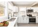 Bright kitchen with white countertops and cabinetry, stainless steel appliances, and a stylish faucet at 1921 N Dexter St, Indianapolis, IN 46202