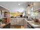Open kitchen with granite countertops and view of the living room at 1969 Westminster Pl, Columbus, IN 47201