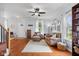Cozy living room features hardwood floors, comfortable seating, and abundant natural light at 1969 Westminster Pl, Columbus, IN 47201