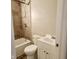 Bathroom featuring shower and tub combo, modern vanity and tiled shower at 2324 E 36Th St, Indianapolis, IN 46218