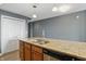 This kitchen island offers granite countertops and stainless steel appliances at 350 N Meridian N St # 701, Indianapolis, IN 46204