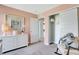 Bedroom with a closet, dresser and mirror; soft pink walls create a warm, inviting space at 3730 Cantebury Dr, Franklin, IN 46131