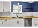 Bright kitchen features white cabinets, stainless steel appliances, and butcher block countertops at 5840 Brouse Ave, Indianapolis, IN 46220
