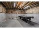 Spacious unfinished basement with pool table, exposed ceiling, and concrete foundation at 6101 Hardwick Dr, Whitestown, IN 46075