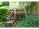 Back deck with wooden stairs and railings, providing a cozy outdoor space overlooking the lush backyard and home's exterior at 6334 Teak Ct, Indianapolis, IN 46217
