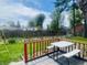 Charming backyard view from the deck, featuring lush greenery and a peaceful atmosphere for outdoor enjoyment at 7844 Partridge Rd, Southport, IN 46227