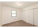 Neutral bedroom with carpet flooring, recessed lighting, and built-in closet storage at 8415 Los Robles Rd, Fishers, IN 46038
